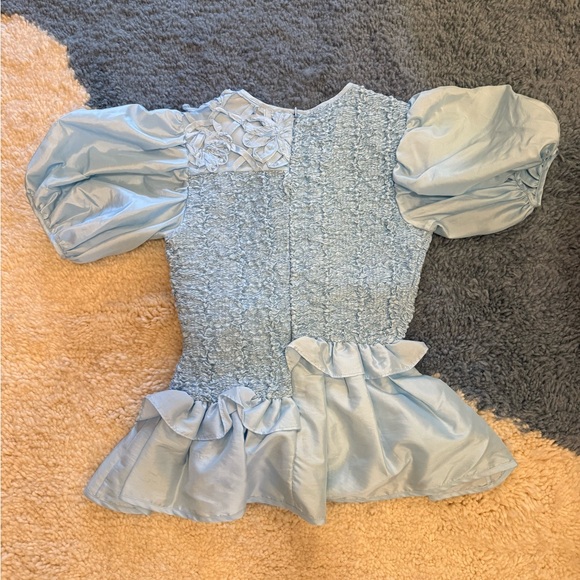 Cecilie Bahnsen Sky Blue Ruffled Blouse - Picture 2 of 2